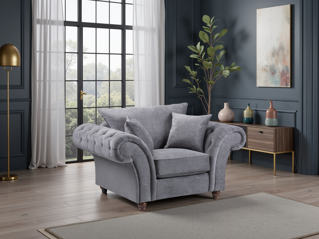 20250826_093420_846d9ace-2f73-44b2-b88c-224b5376d190 Windsor Fullback Sofa Grey Armchair - Image 1