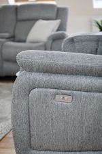 Linden Electric Recliner Sofa Grey 3 Seater - Image 7