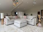Santorini Sofa Grey Large Corner with Footstool - Image 5