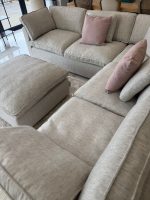 Santorini Sofa Grey Large Corner with Footstool - Image 8