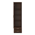 Imperial Tall 1 Door 2 Drawer Narrow Cabinet in Dark Mahogany Melamine - Image 2