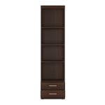 Imperial Tall 2 Drawer Narrow Cabinet with Open Shelving in Dark Mahogany Melamine - Image 2