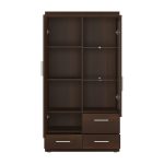 Imperial 2 Door 3 Drawer Glazed Display Cabinet in Dark Mahogany Melamine - Image 3