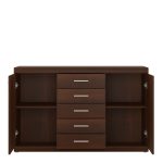Imperial 2 Door 5 Drawer Sideboard in Dark Mahogany Melamine - Image 2