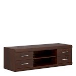 Imperial Wide 4 Drawer TV Cabinet in Dark Mahogany Melamine - Image 3