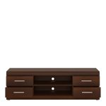 Imperial Wide 4 Drawer TV Cabinet in Dark Mahogany Melamine - Image 2