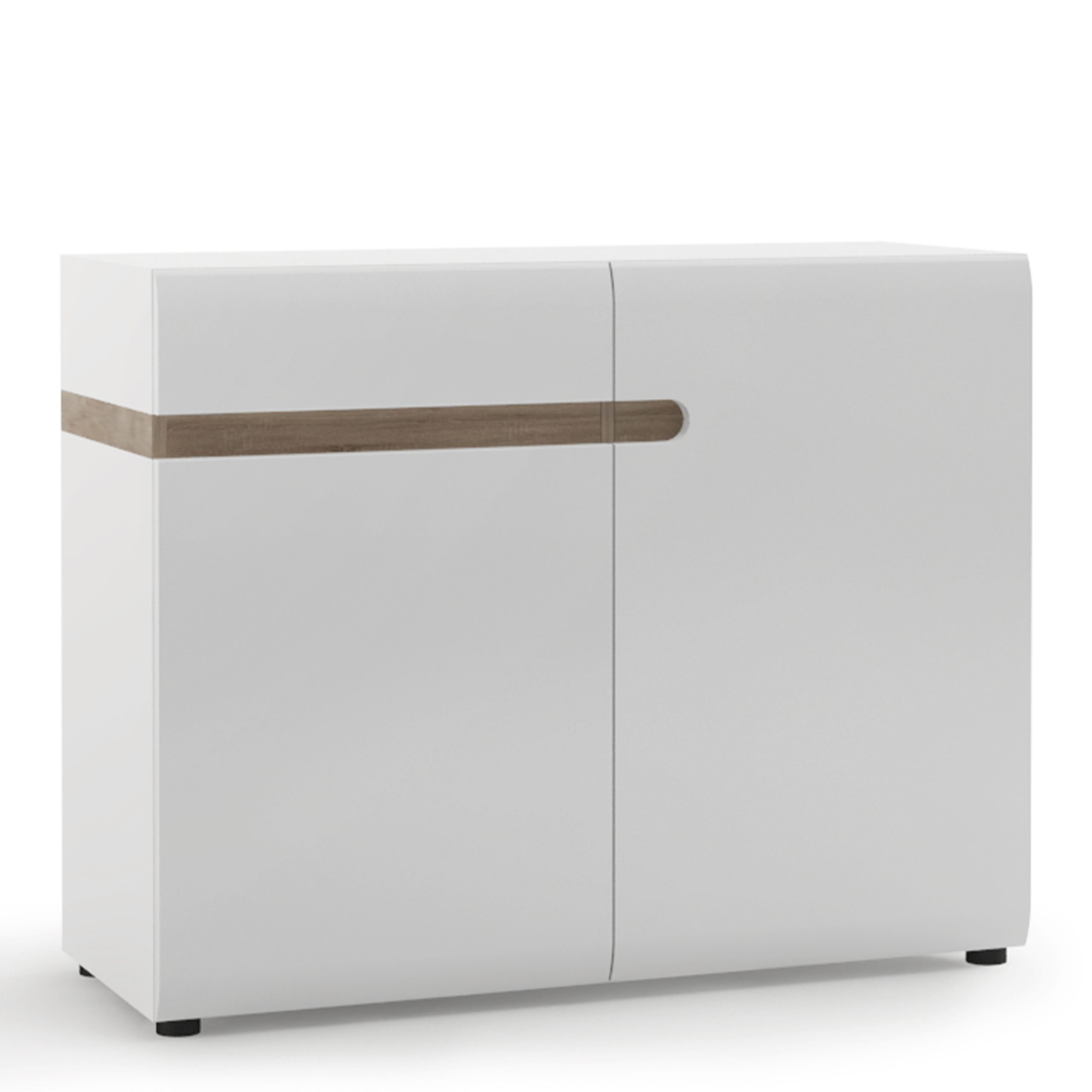 4023544_1 Chelsea Living 1 Drawer 2 Door Sideboard in White with a Truffle Oak Trim - Image 1