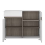Chelsea Living 1 Drawer 2 Door Sideboard in White with a Truffle Oak Trim - Image 2