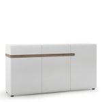 Chelsea Living 2 Drawer 3 Door Sideboard in White with a Truffle Oak Trim - Image 2