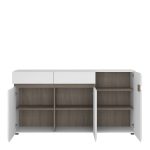 Chelsea Living 2 Drawer 3 Door Sideboard in White with a Truffle Oak Trim - Image 3