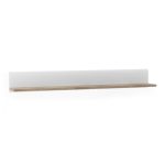 Chelsea Living Wall Shelf in White with a Truffle Oak Trim - Image 3