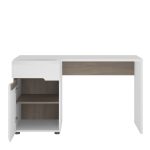 Chelsea Bedroom Desk/Dressing Table in White with a Truffle Oak Trim - Image 2
