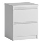 Fribo Bedside Cabinet 2 Drawer in Alpine White - Image 3