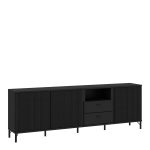 Lusaka TV Cabinet 3 Door 2 Drawer in Black Graphite - Image 3