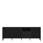 Lusaka TV Cabinet 3 Door 2 Drawer in Black Graphite - Image 2