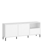 Avenale Wide TV Cabinet 2 Door 1 Drawer in Alpine White High Gloss - Image 3