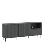 Avenale Wide TV Cabinet 2 Door 1 Drawer in Anthracite - Image 3