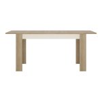 Lyon Medium Extending Dining Table 140-180cm in Riviera Oak/White High Gloss - Image 2