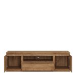 Fribo 2 Door 1 Drawer 166cm Wide TV Cabinet in Oak - Image 3