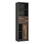 Brooklyn Bookcase in Walnut and Dark Matera Grey - Image 2