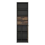 Brooklyn Bookcase in Walnut and Dark Matera Grey - Image 3