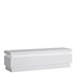 Lyon 2 Drawer TV Cabinet (including LED lighting) in White and High Gloss - Image 3