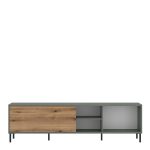 Darwin TV Cabinet 1 Door 50cm High in Green/Oak - Image 3
