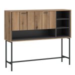 Arundel Bar Table with 1 Flap in Oak/Grey - Image 2