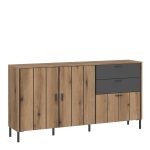 Arundel Sideboard 2 Door 1 Flap 2 Drawer in Oak/Grey - Image 2