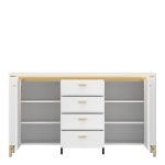 Lazio Sideboard 2 Door 4 Drawer in Alpine White/White Gloss - Image 3
