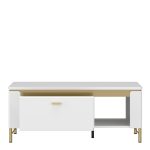 Lazio Coffee Table 1 Drawer in Alpine White/White Gloss - Image 2