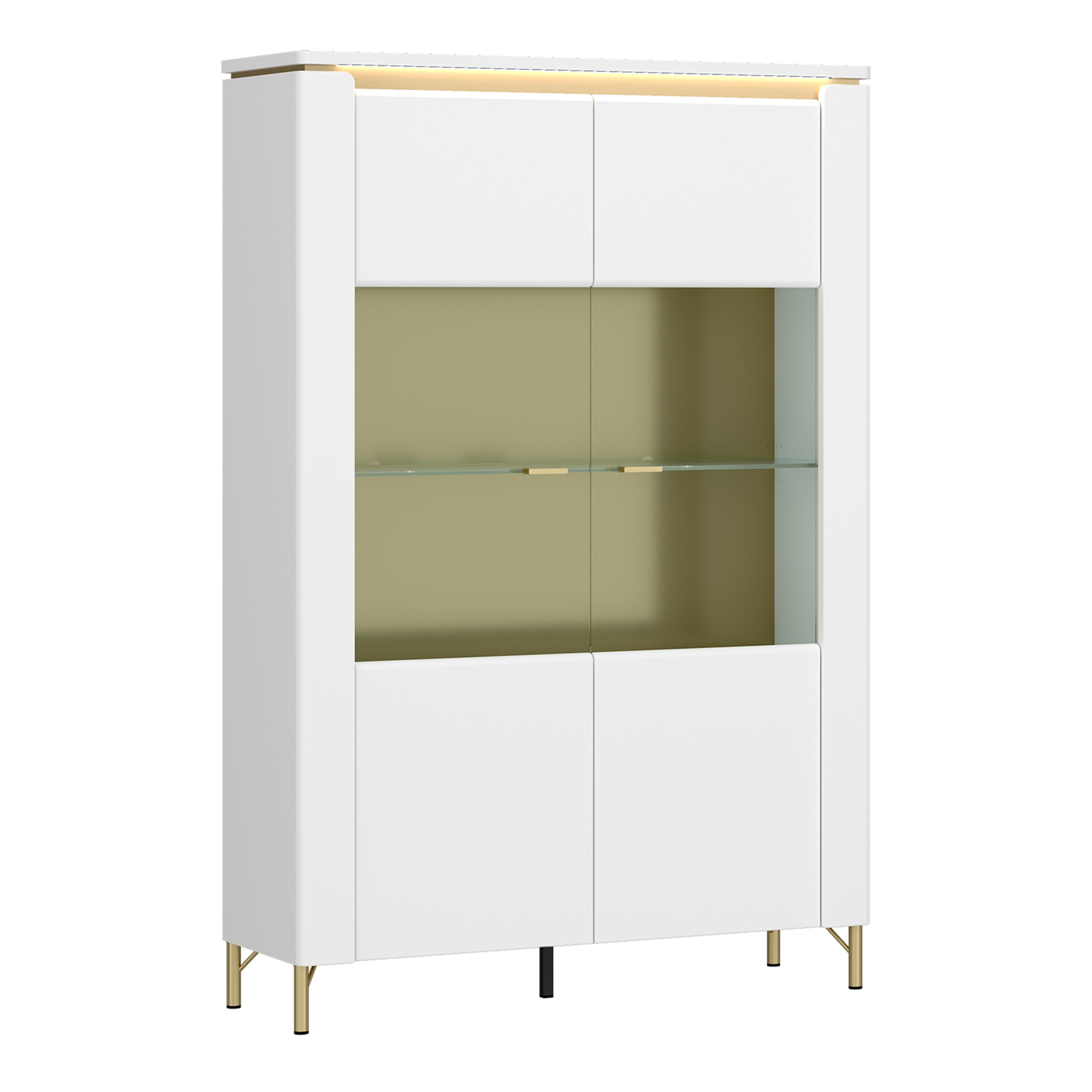 4W617688_1 Lazio Vitrin 2 Door in Alpine White/White Gloss - Image 1