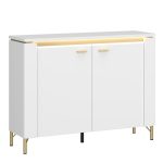 Lazio Sideboard 2 Door in Alpine White/White Gloss - Image 2