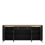 Genoa Sideboard 4 Door 2 Drawer in Black Matt/Gold - Image 2