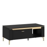 Genoa Coffee Table 1 Drawer in Black Matt/Gold - Image 3
