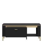 Genoa Coffee Table 1 Drawer in Black Matt/Gold - Image 2