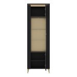 Genoa Vitrin 1 Door in Black Matt/Gold - Image 2