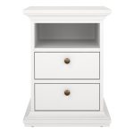 Paris Bedside 2 Drawers in White - Image 2