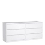 Naia Wide Chest of 6 Drawers (3) in White High Gloss - Image 3