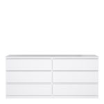 Naia Wide Chest of 6 Drawers (3) in White High Gloss - Image 2