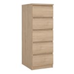 Naia Narrow Chest of 5 Drawers in Jackson Hickory Oak - Image 3