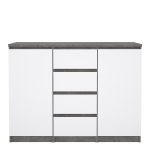 Naia Sideboard 4 Drawers 2 Doors in Concrete and White High Gloss - Image 2