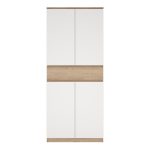 Naia Shoe Cabinet with 4 Doors 1 Drawer in Jackson Hickory Oak and White - Image 2