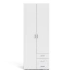 Space Wardrobe 2 Doors 3 Drawers in White 2000 - Image 2