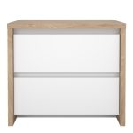 Next Nightstand 2 drawers Jackson Hickory White high gloss - Image 2