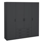 Sprint Wardrobe with 4 Doors and Drawers - Image 4