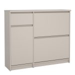 Naia Shoe cabinet 2 Tilting Doors 1 Door  1 Drawer in Cashmere - Image 3