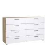 Pepe Wide Chest of 8 Drawers (4) in Oak structure/White High Gloss - Image 3