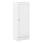 Basic Low Narrow Storage Cabinet in White (2 Shelves) with White Door