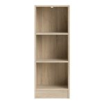 Basic Low Narrow Bookcase (2 Shelves) in Oak - Image 2